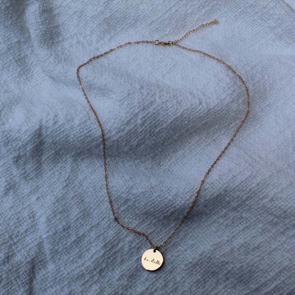 "Be Still" Gold Pendant Coin Necklace - Picture 3 of 4